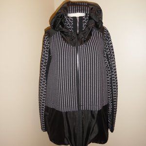 LOT: NWT CHICO'S Casual Textured Jaquard Hoddie Jacket + Knit Hooded Vest XL